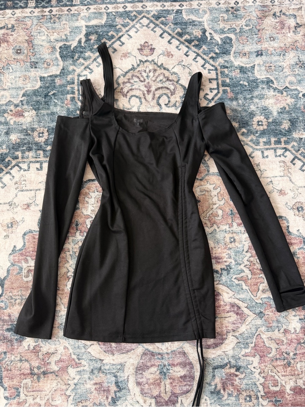 Poster Girl Black Cold-Shoulder Long Sleeve Dress